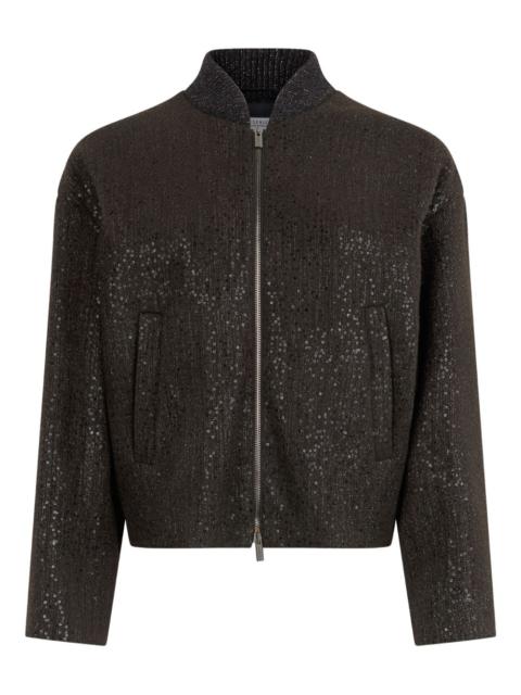 PESERICO sequin-embellished zip jacket