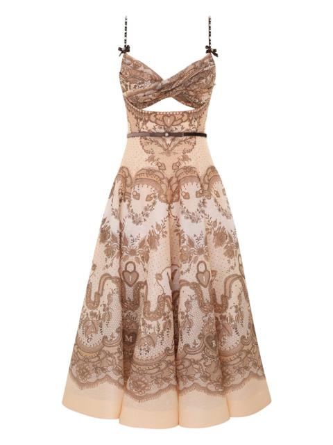 Zimmermann CRUSH TWIST FRONT MIDI DRESS | REVERSIBLE