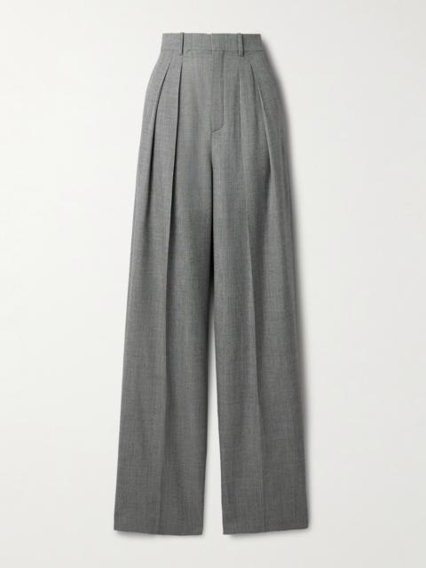 SAINT LAURENT Pleated Wool Wide-leg Pants