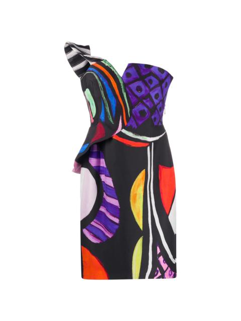 Moschino Abstract 인쇄 피팅 드레스