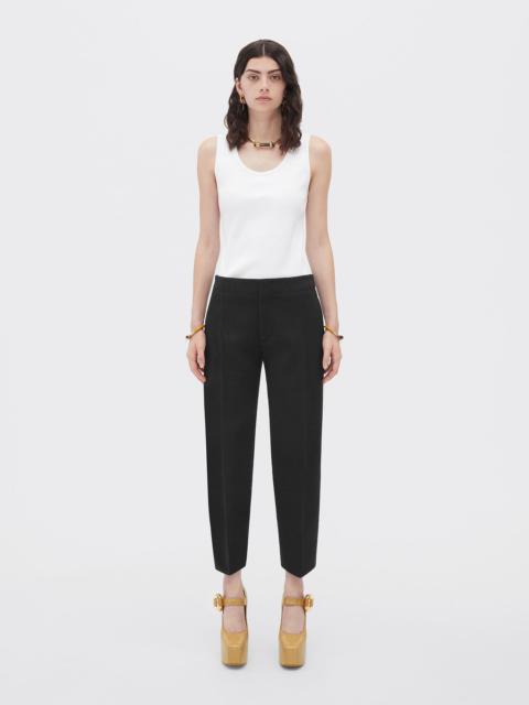 curved shape double wool trousers