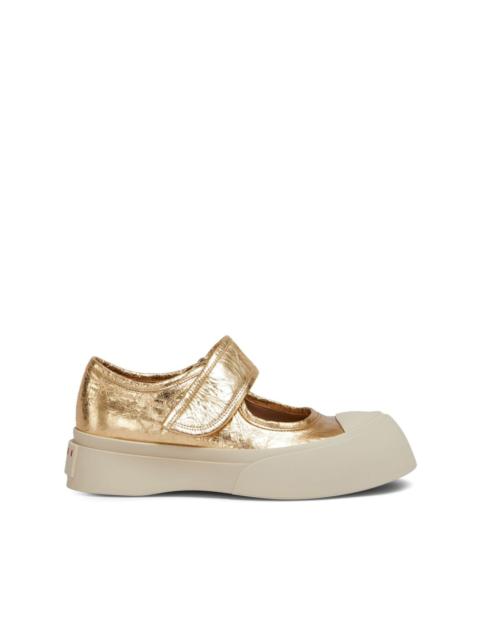 metallic-effect platform sneakers