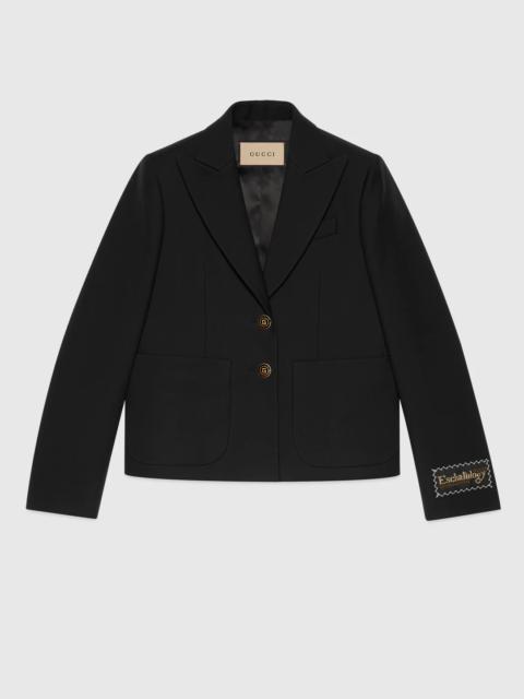 Single-breasted cady crêpe jacket