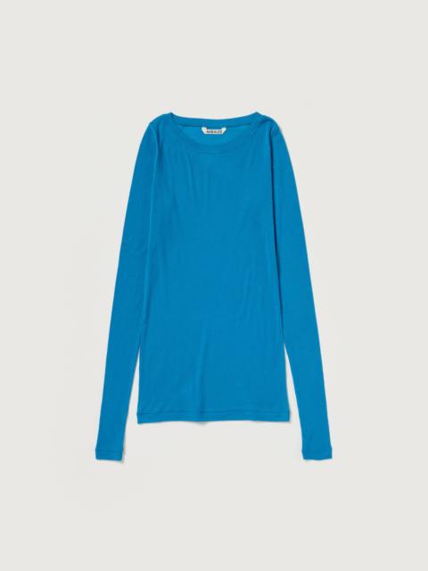 AURALEE SUPER HIGH GAUGE SHEER RIB WIDE-NECK L/S TEE