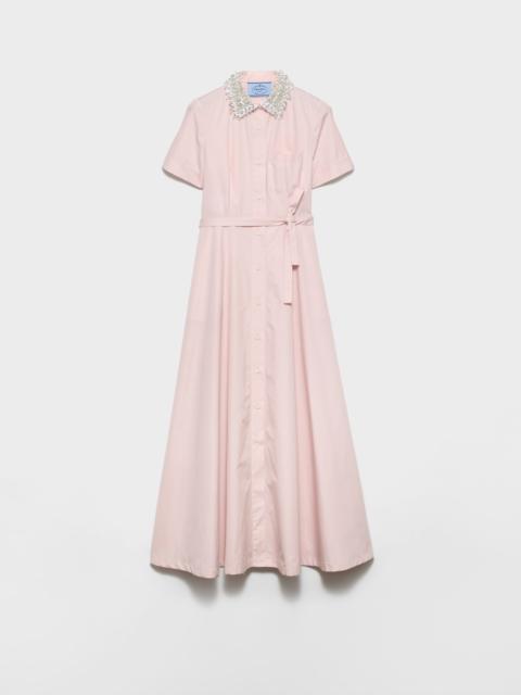 Prada Embroidered poplin shirt dress