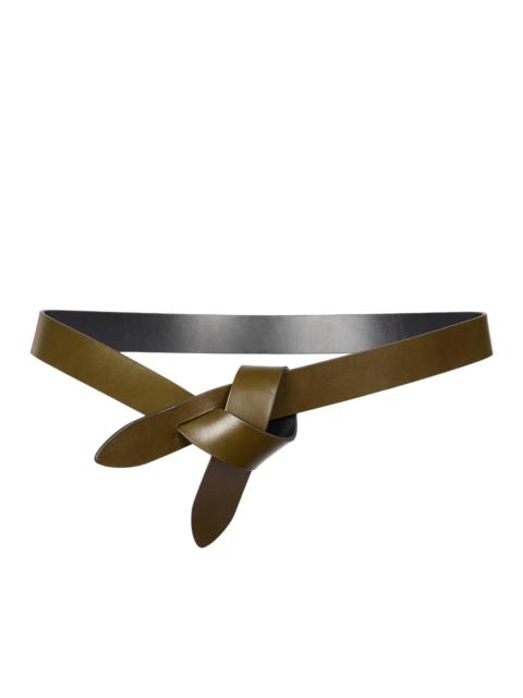 Isabel Marant Women's Lecce Leather Wrap Belt - Khaki Black