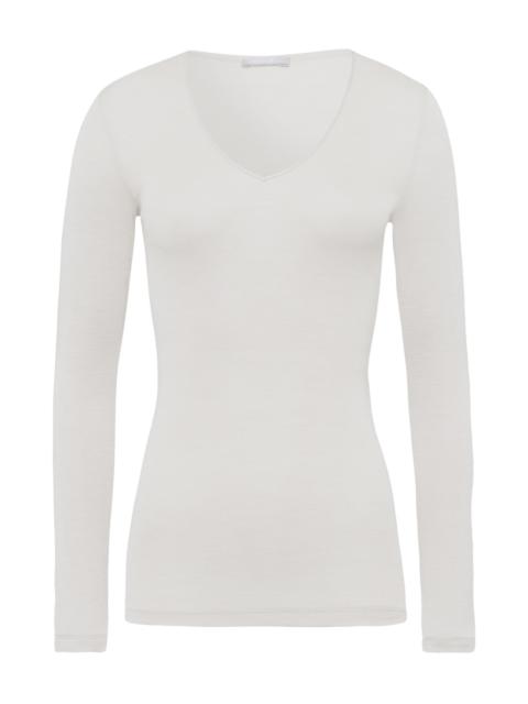 HANRO Woolen Silk W Wool And Silk V-Neck Fitted Top