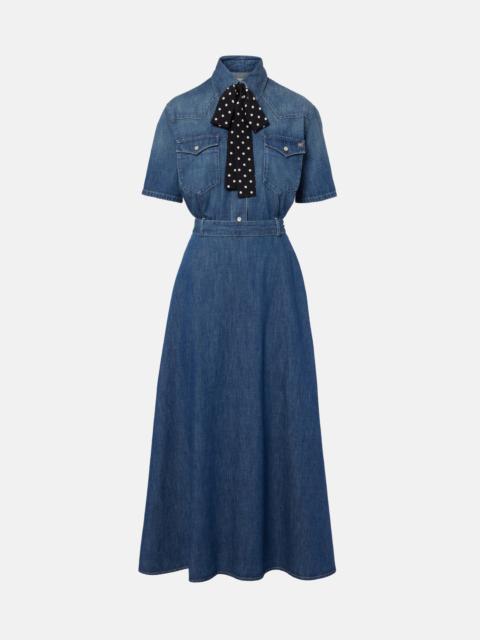 Valentino Belted denim polo dress