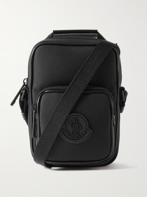 Moncler Logo-Appliquéd Leather-Trimmed Canvas Pouch
