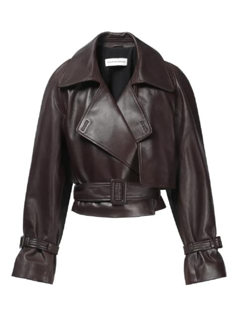 NOUR HAMMOUR leather belted jacket