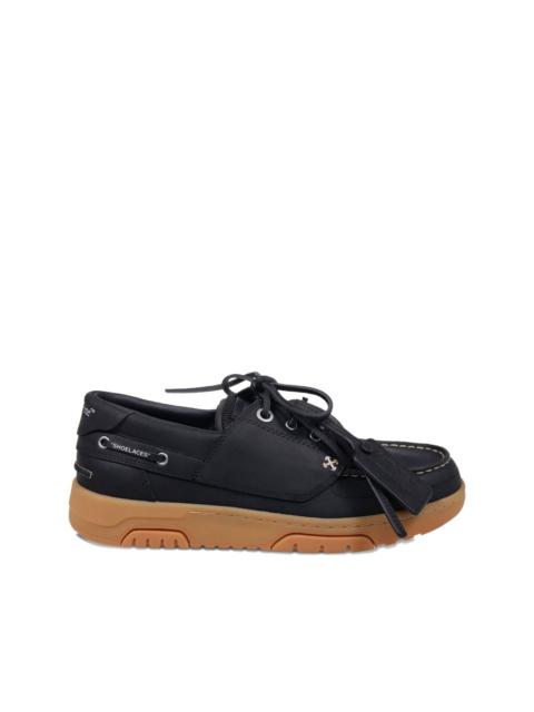 Off-White contrast-stitch boat shoes