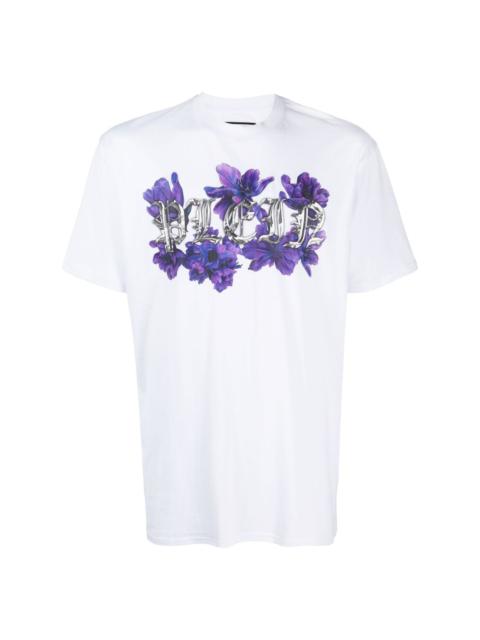 floral logo-print cotton T-shirt