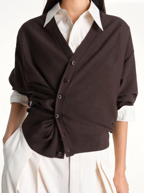 Lemaire Twisted Cardigan in Dark Cacao