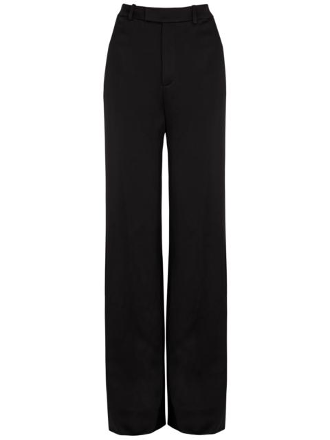 Wide-leg satin trousers