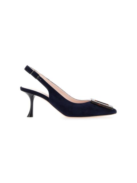 Roger Vivier Viv' In The City 65mm Suede Slingback Pumps blue