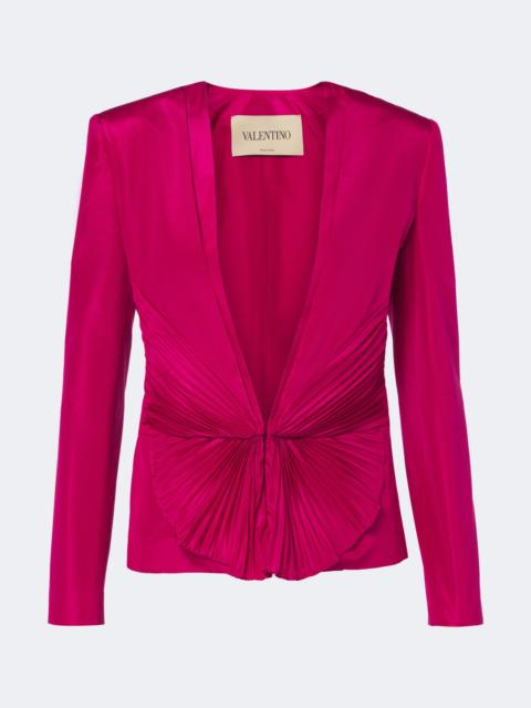 Valentino Gathered plissé silk taffeta jacket