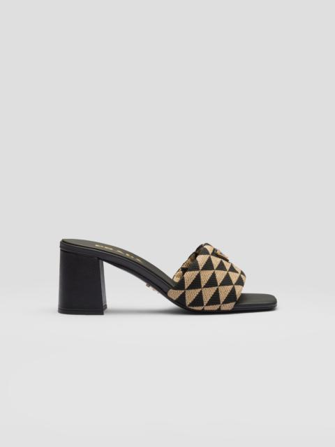 Prada Embroidered fabric sandals