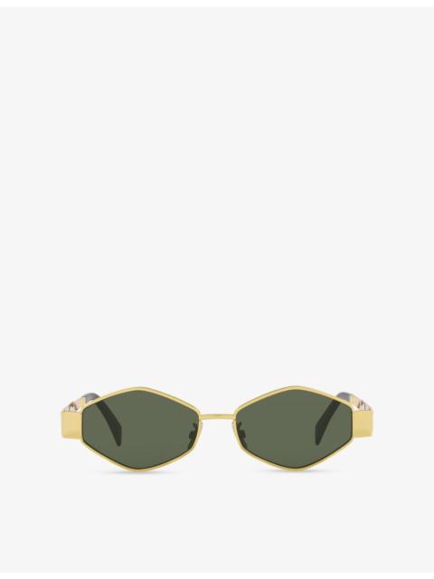CELINE Metaltriomphe Irregular-Frame Metal Sunglasses