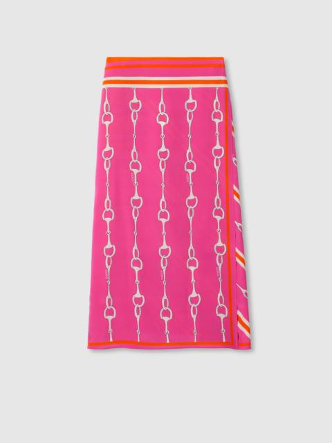 GUCCI Gucci Horsebit stripe print silk skirt