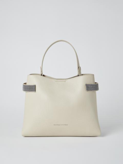 Brunello Cucinelli Texture calfskin bag with precious bands