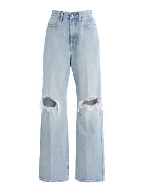 RÙADH Exclusive The Quinn Rigid High-Rise Straight-Leg Jeans blue