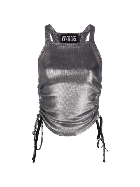drawstring-detail metallic vest