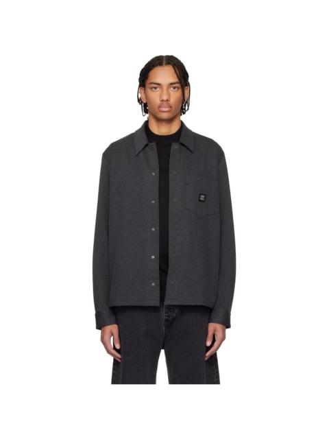 HUGO Gray Cotton Blend Oversized-Fit Shirt