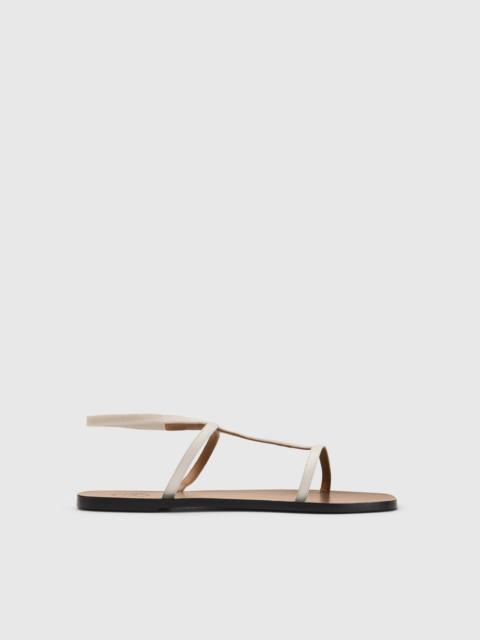 ATP ATELIER Delebbio Linen Nappa Flat sandals