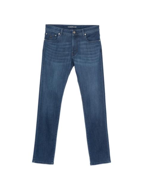 CORNELIANI logo patch denim jeans