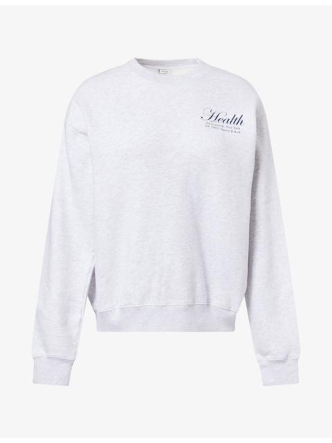 Sporty & Rich NY Health Brand-Print Cotton Sweatshirt