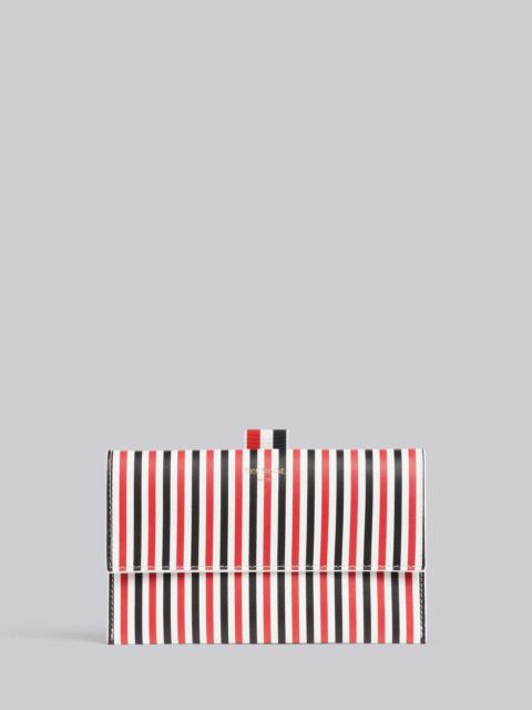 Thom Browne Tricolor Striped Lambskin Mini Flap Folio