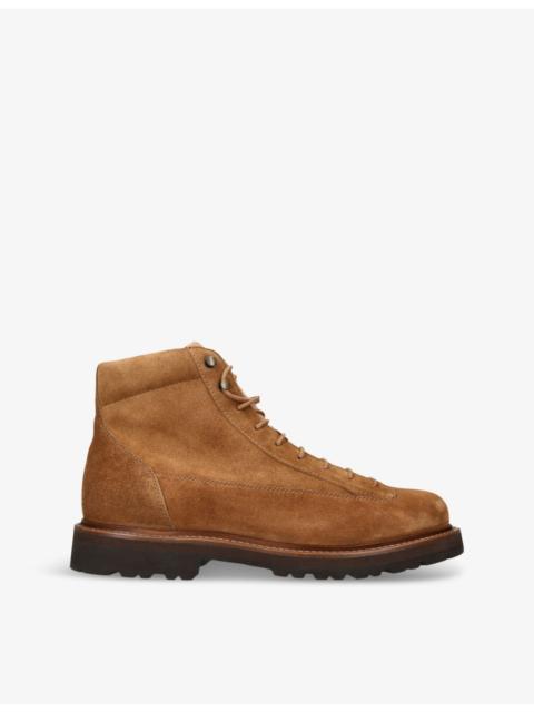 Brunello Cucinelli Corduroy-insert suede ankle boots