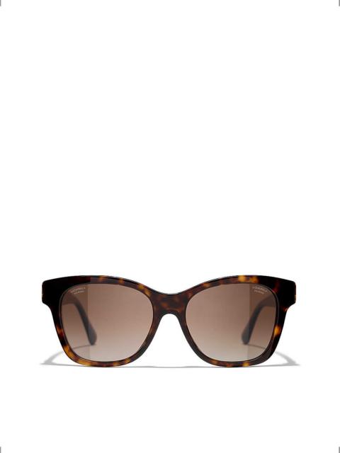 CHANEL CH5482H tortoiseshell square-frame acetate sunglasses