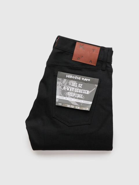 HIROSHI KATO 10.5oz Black Stretch Selvedge Denim - Pen Slim