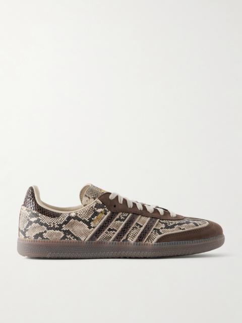 adidas Originals Samba Og Suede-trimmed Snake-effect Leather Sneakers