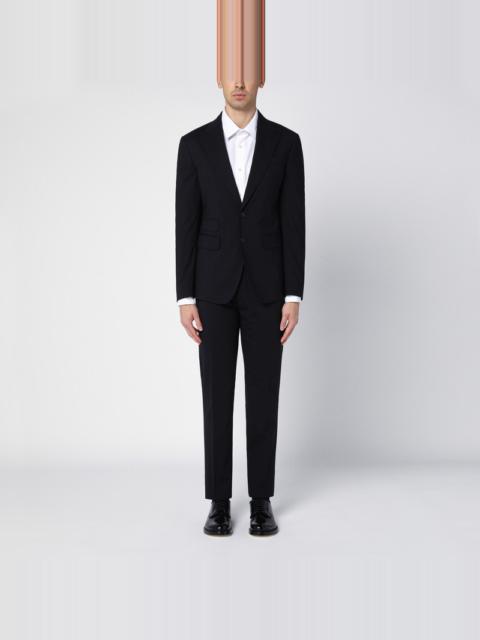 Black single-breasted wool suit