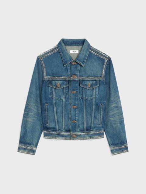 CELINE le palace trucker jacket in dark union wash