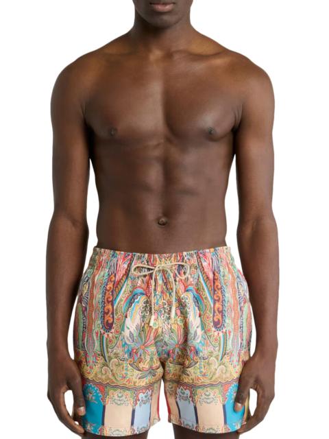 Etro SWIMSUIT WITH PLACED FLORAL PAISLEY PRINT