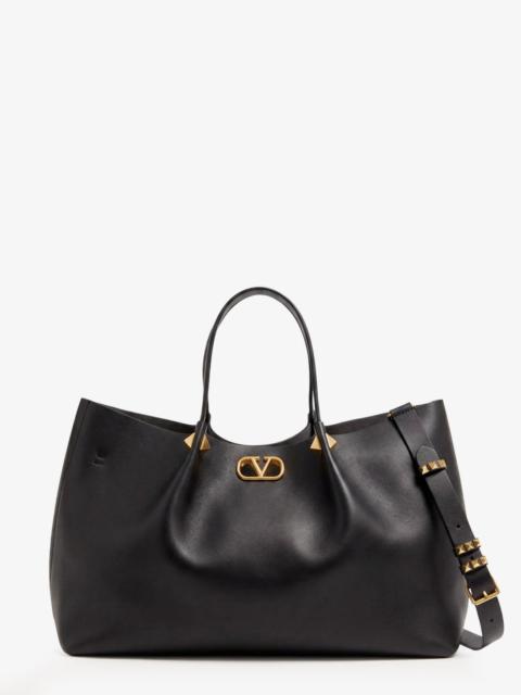 Valentino Large Vlogo Signature Leather Tote Bag