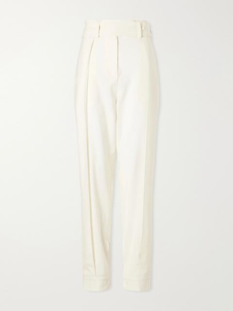 SHARON WAUCHOB Clio belted wool straight-leg pants White