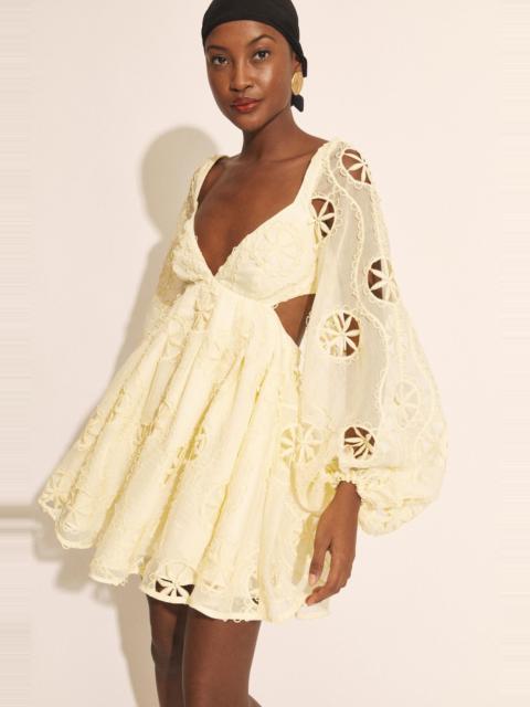 BARDOT Jovie Babydoll Mini Dress In Lemon