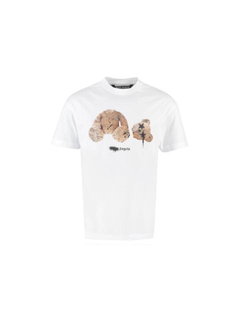 Palm Angels Palm Angels Bear Print Sprayed Logo T-shirt White/Brown
