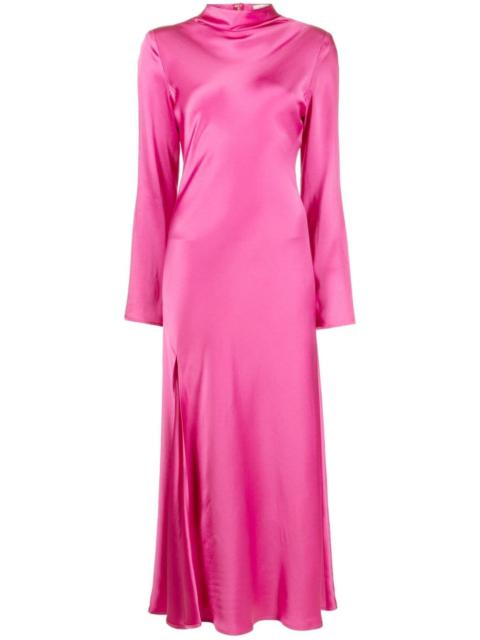 LAPOINTE side-slit satin-finish midi dress