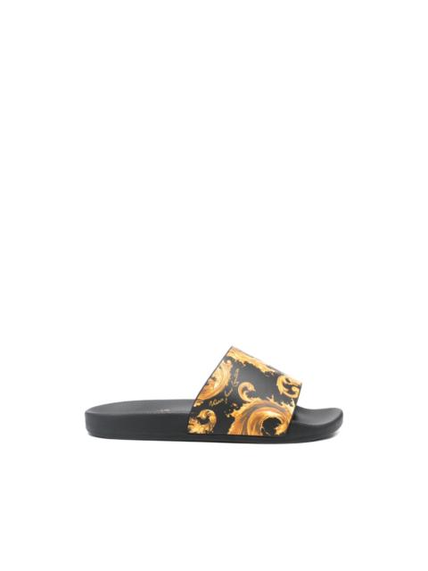 VERSACE JEANS COUTURE baroque-print slides