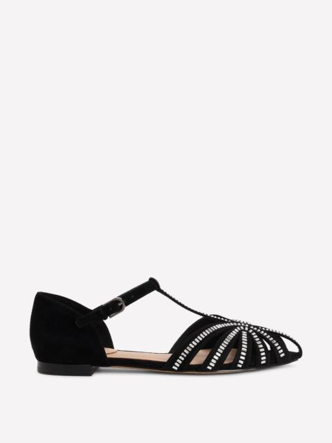 BODEN Embellished Cage Flats-Black