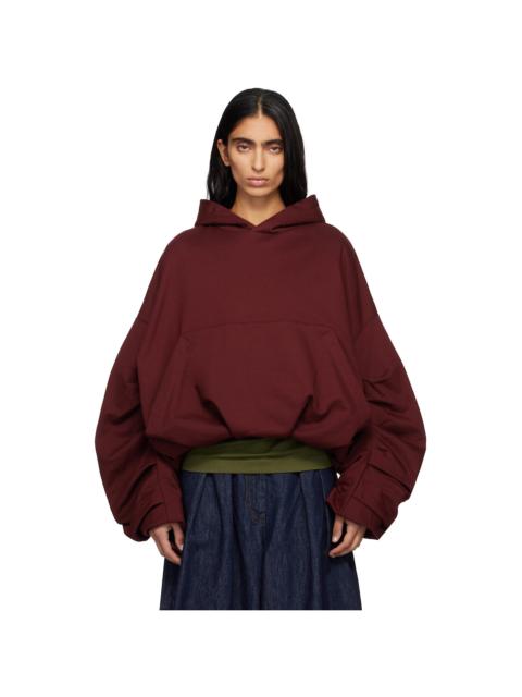Dries Van Noten Red Draped Hoodie