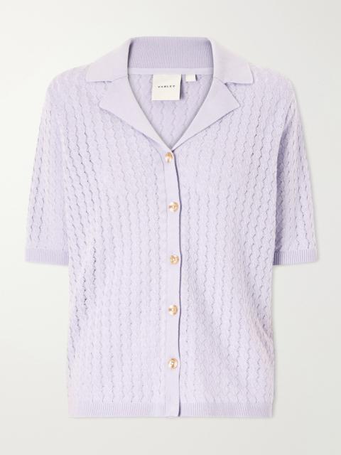 VARLEY Madeleine Pointelle-knit Cotton T-shirt