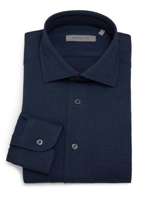 CORNELIANI Men's Performance Seersucker Shirt - Navy Seersucker