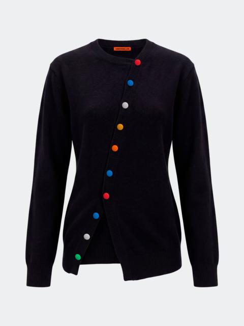SIMONMILLER Ada Asymmetrical Cardigan In Black Multi