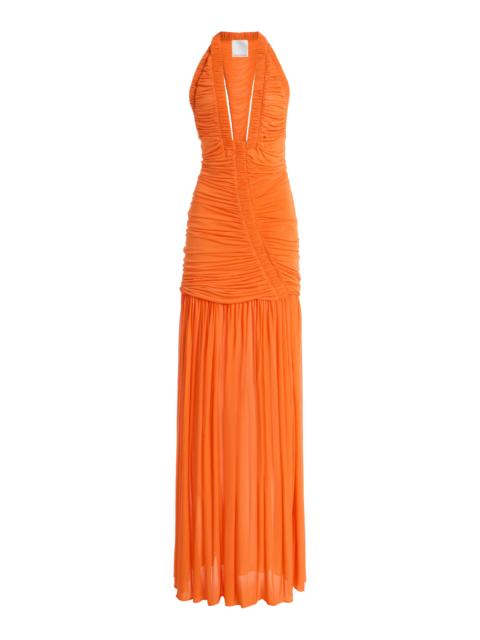 CHRISTOPHER ESBER Exclusive Orion Ruched Jersey Gown orange